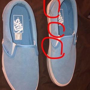 Baby blue suede vans